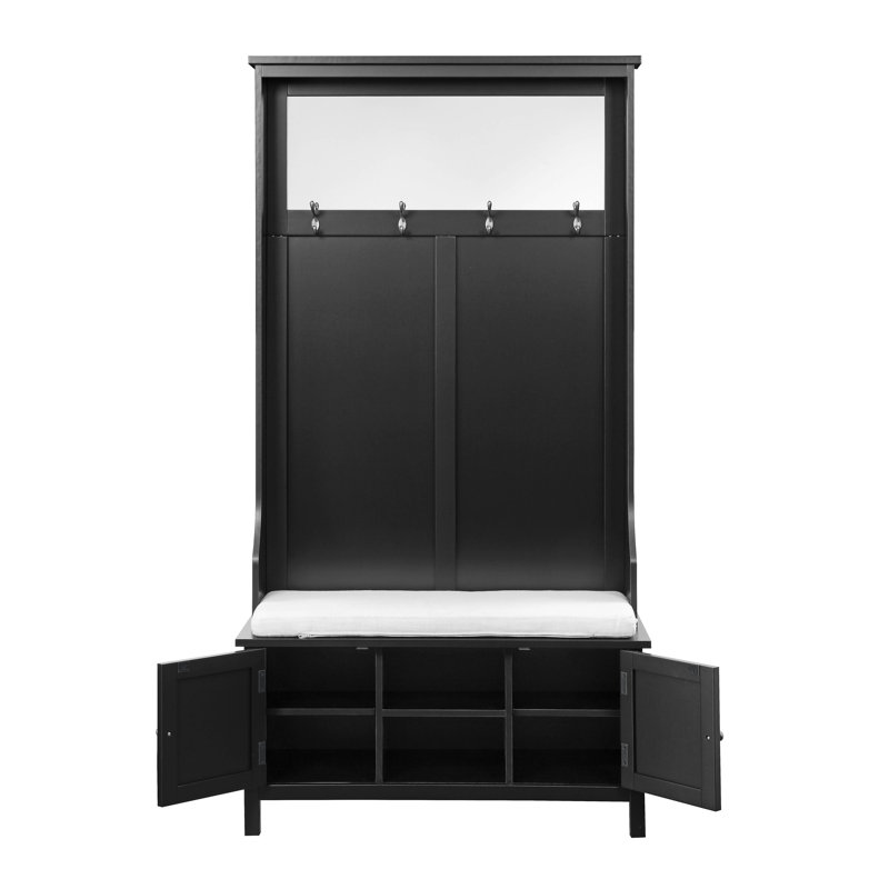 Gracie Oaks Nohemi 38'' Wide Hall Tree with Bench & Reviews Wayfair